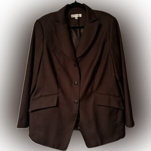 Travis Ayer’s for Dressbarn Sz 14W Brown blazer w/ 3 button closure, fully lined